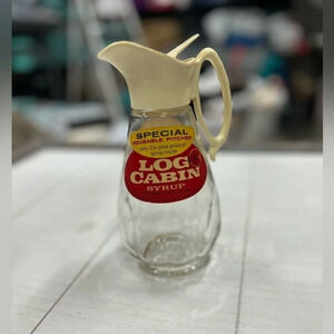 Vintage Log Cabin Syrup Reusable Dispenser General Foods‎ Corp Vintage Condition